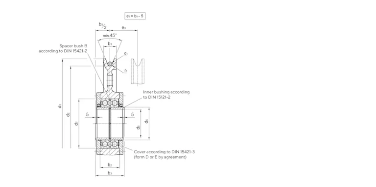 din15421 crane pulleys drawing