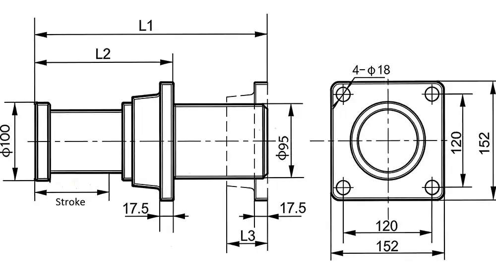 type 21 gas-hydraulic buffer