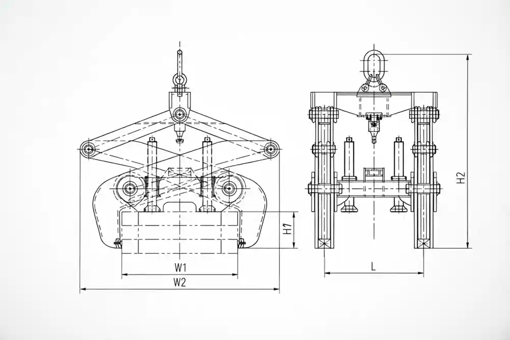 Mechanical Automatic Slab Tongs Drawing
