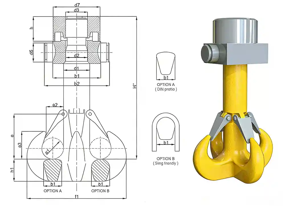 quad hook drawing
