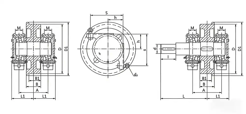 Single Flange Crane Wheel Assembly Drawing
